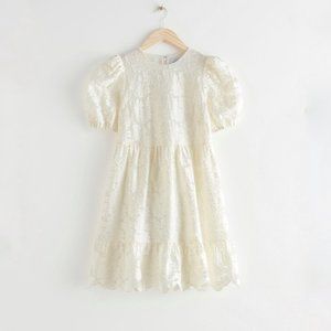 & Other Stories Puff Sleeve Jacquard Mini Dress